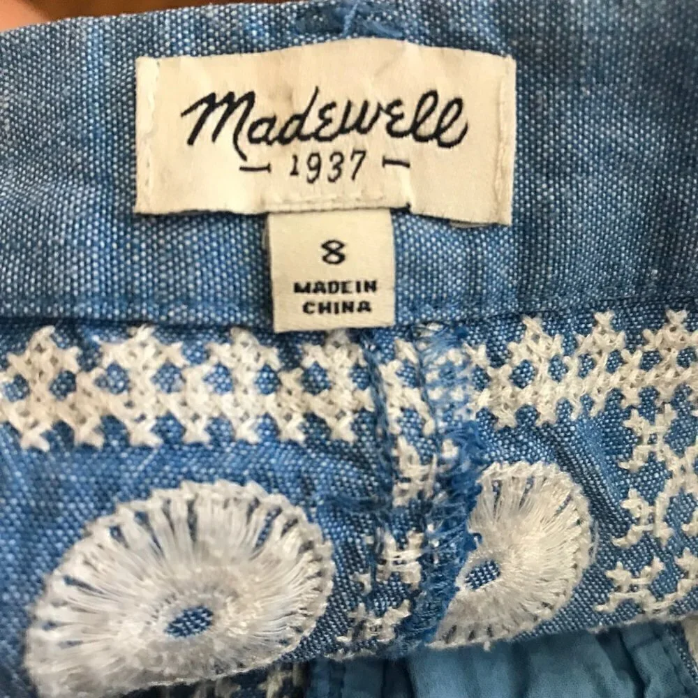 Madewell embroidered cotton shorts 8